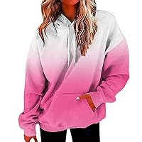 Women's Fashion Hoodies & Sweatshirts Long Sleeve Drawstring Hoodies Western Tie Dye Print Oversized Fall Tops Clothes