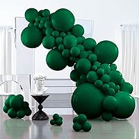 PartyWoo Hunter Green Balloons, 127 pcs Dark Green Balloons Different Sizes Pack of 36 Inch 18 Inch 12 Inch 10 Inch 5 Inch Deep Green Balloons for Balloon Garland Arch as Party Decorations, Green-Y56