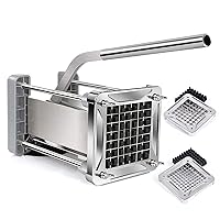 French Fry Cutter, Sopito Professional Potato Cutter Stainless Steel with 1/2-Inch and 3/8-Inch Blade Great for Potatoes Carrots Cucumbers