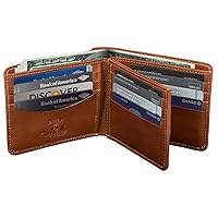 Tony Perotti Men's Italian Leather Bifold Wallet With Card Holders, Pockets - Slim Leather Wallet for Men - Eco-Friendly Tanned Full Grain Leather Wallet Made in Italy