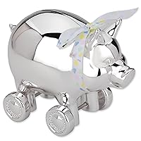 Reed & Barton Piggy with Wheels Silverplate Bank, 1.75 LB, Metallic