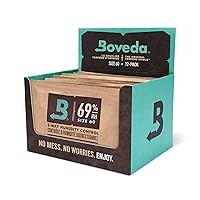 Boveda 69% Two-Way Humidity Control Packs For Plastic, Wood Humidifier Boxes & Resealable bags – Size 60 – 12 Pack – Moisture Absorbers – Humidifier Packs – Individually Wrapped Hydration Packets