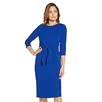 Adrianna Papell Women's Knit Crepe Tie Waist Sheath