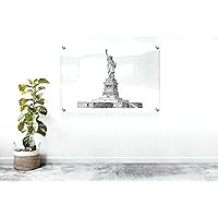 Genericc Statue of Liberty New York City USA Natural Monument Glass Wall Art with Holders Home Office Décor Gift