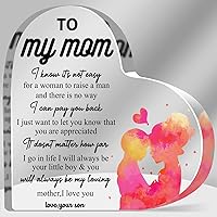 Mother Gift Mom Gifts From Son Daughter, Acrylic Heart Keepsake, Birthday Gifts for Mom from Daughters, Meaningful Gifts for Mother, Best Mom Ever Gifts, Christmas Gifts for Mom