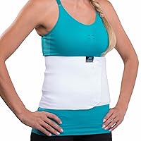 DonJoy Advantage DA161SR01-WHT-L/XL Abdominal Support Three Panel Elastic Wrap for Strains, Weakness, Soft Lining for All-Day Wear, Large, XL fits 37