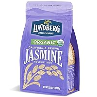 Lundberg Organic Jasmine Rice, Long Grain Brown Rice - Non-Sticky, Fluffy Aromatic Rice, Organically Grown in California, Pantry Staples, 32 Oz
