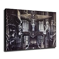 Hr Giger Horror Artwork Painting Art Fantasy Poster Print Picture Modern Home Bedroom Wall Art Kitchen Office Decoration Oil Painting Gift (Unframed,20×30inch)