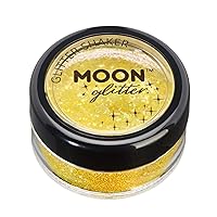 Holographic Glitter Shakers by Moon Glitter – 100% Cosmetic Glitter for Face, Body, Nails, Hair and Lips - 0.17oz - Yellow
