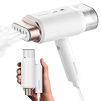 Newbealer Steamer for Clothes, Handheld Steamer with Horizontal & Vertical Steaming, 2 Steam Levels 20s Heat Up, Dry Ironing, Foldable, 1200W Fabric Wrinkle Remover with Brush and Anti-heat Glove