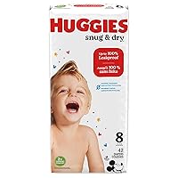 Huggies Size 8 Diapers, Snug & Dry Baby Diapers, Size 8 (46+ lbs), 84 Count