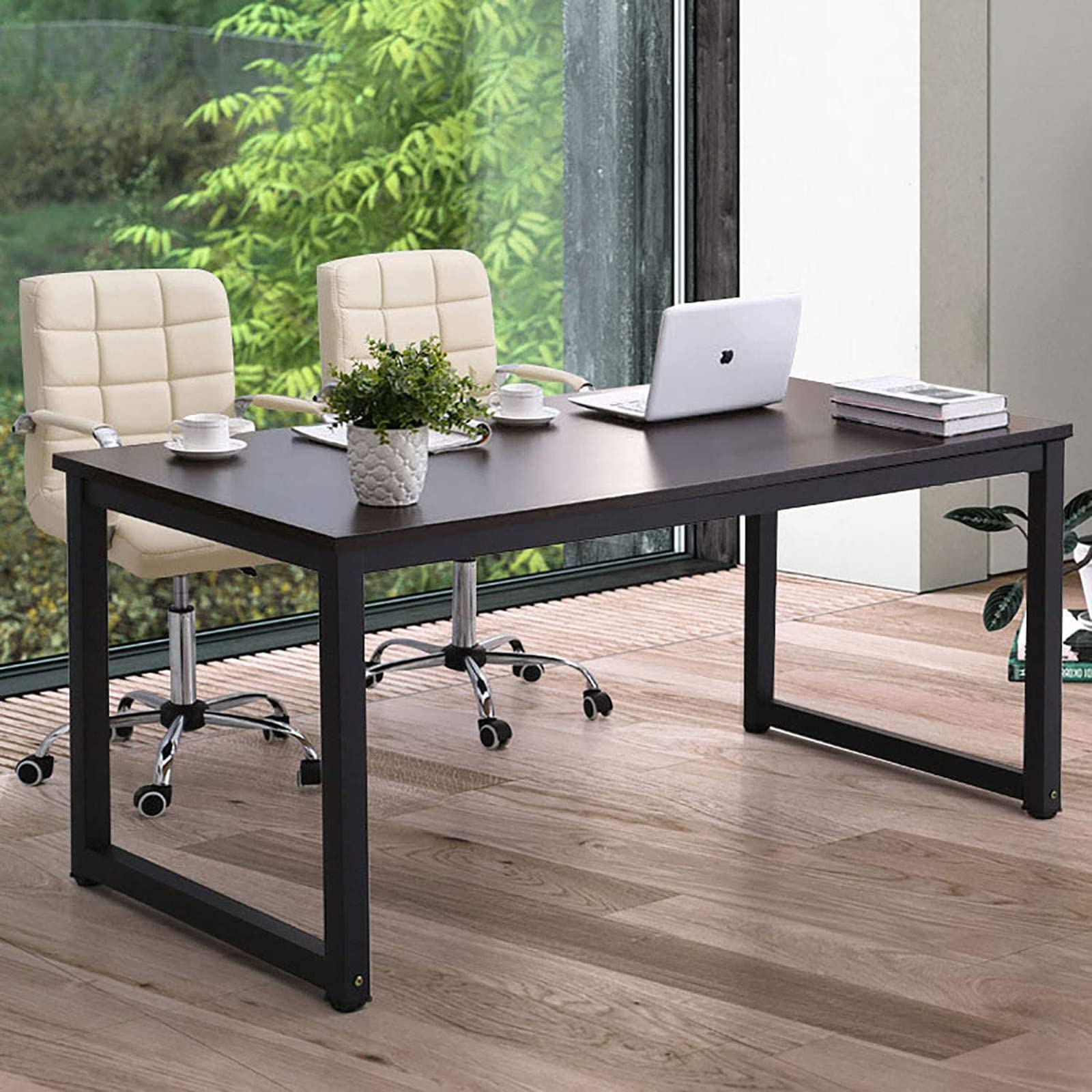 Mua NSdirectModern Computer Desk 63 inch Large Office Desk Writing Study  Table for Home Office Desk Workstation Wide Metal Sturdy Frame Thicker  Steel Legs, Black. trên Amazon Mỹ chính hãng 2023 | Fado