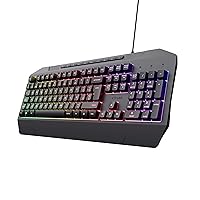 Trust Gaming GXT 836 Evocx Spanish QWERTY Gaming Keyboard, 78% Recycled Plastic, Membrane Keys, RGB Lighting, Anti-Ghosting, Gamer Keyboard with USB Cable, PC/Computer - Black