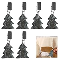 Marble Tablecloth Pendant,6pcs Green Pine Tree Shaped Metal Clip Table Cover Weights Hangers for Tablecloth Decoration