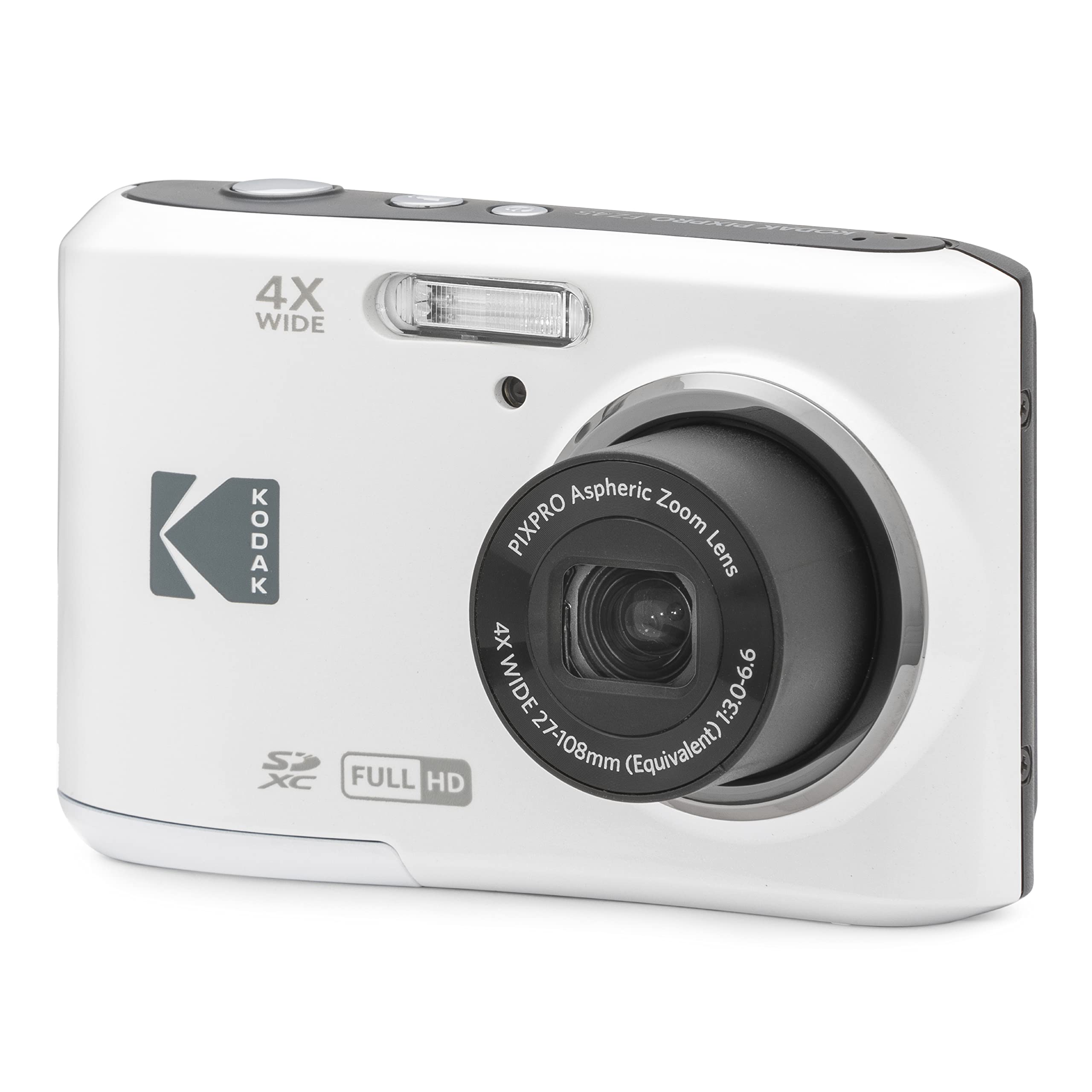 KODAK PIXPRO FZ45-WH 16MP Digital Camera 4X Optical Zoom 27mm Wide Angle 1080P Full HD Video 2.7