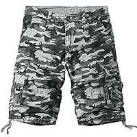 Mens Casual Cargo Shorts Relaxed Fit Classic Golf Hiking Short Loose Fit Lightweight Multi-Pockets Cargo Shorts Joggers