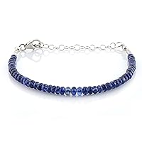 NirvanaIN Kyanite Silver Bracelet with White Rhodium Plating, For Girls/women, Blue Bracelet, Kyanite Bracelet