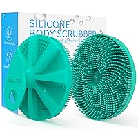 Silicone Body Scrubber, Upgrade 3rd Generation Shower Bath Brush, Lather Nicely, Soft Massage Body, More Hygienic Than Traditional Loofah, Gentle Exfoliating for Sensitive Skin, 1 Pcs, Green