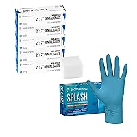 1000 4 Ply 2x2 Gauze Pads and 100 Small Blue Nitrile Gloves Bundle