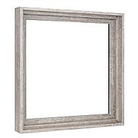 MCS Floating Canvas Frame, Art Frames for Canvas Paintings with Adhesive Fasteners and Hanging Hardware, 12 x 12 Inch Gray Finish