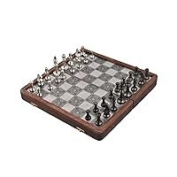 3 inch King, 13 inch Folding Box, Brass Chess Set Pieces with Metal Chess Borad Unique Designer Handmade Borad Piece Ideal Gift Item for Chess Lover by MIZHANDICRAFTS
