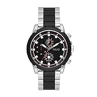 Men's Silver and Black Two-Tone Bracelet Watch (Model: FMDFL5049)