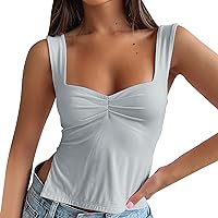 Womens Tank Tops Summer T-Shirts Sleeveless Halter Neck Casual Outfits 2024 Loose Racer Back Camisoles Tunic Blouse