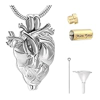 Personalized Heart Shape Cremation Jewelry for Ashes For Women Men Urn Necklaces For Ashes Customizable Pet Dog Ashes Necklace Keepsake Memorial Pendant For Adult