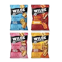 WILDE Protein Chips Variety Pack, Protein Snacks, Keto chips, Made with Real Ingredients, 1.34oz Bags (Pack of 12)