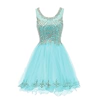 8th Grade Dance Dresses for Teens Tulle Puffy Short 15 Party Dress Turquoise,8
