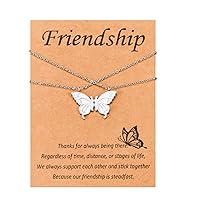 CheersLife Best Friends Friendship Necklace for 2 Girls, BFF Long Distance Matching Butterfly Necklaces Jewelry Gifts for Women Friends Birthday Gift