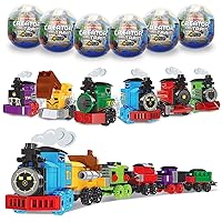 Anditoy 6 Pack Easter Eggs with Train Building Blocks Toys Inside Train Set for Kids Boys Girls Easter Basket Stuffers Fillers Gifts