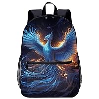 Novelty Phoenix Graphic 17 Inch Laptop Backpack Large Capacity Daypack Travel Shoulder Bag for Men&Women