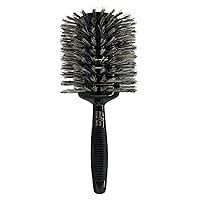 Phillips Brush Luxe Monster Vent 2 Professional Hair Brush (4.5” Diameter Barrel) – Black & Gold Vented Hairbrush with Nylon Reinforced Boar Hair Bristles, Ergonomic Rubber Grip