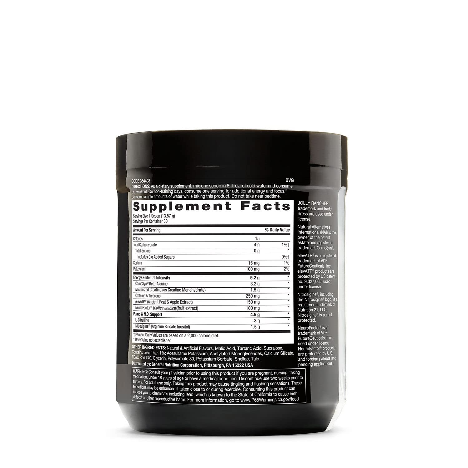 BEYOND RAW LIT | Clinically Dosed Pre-Workout Powder | Contains Caffeine, L-Citrulline, and Beta-Alanine, Nitric Oxide and Preworkout Supplement | Jolly Rancher Watermelon | 30 Servings