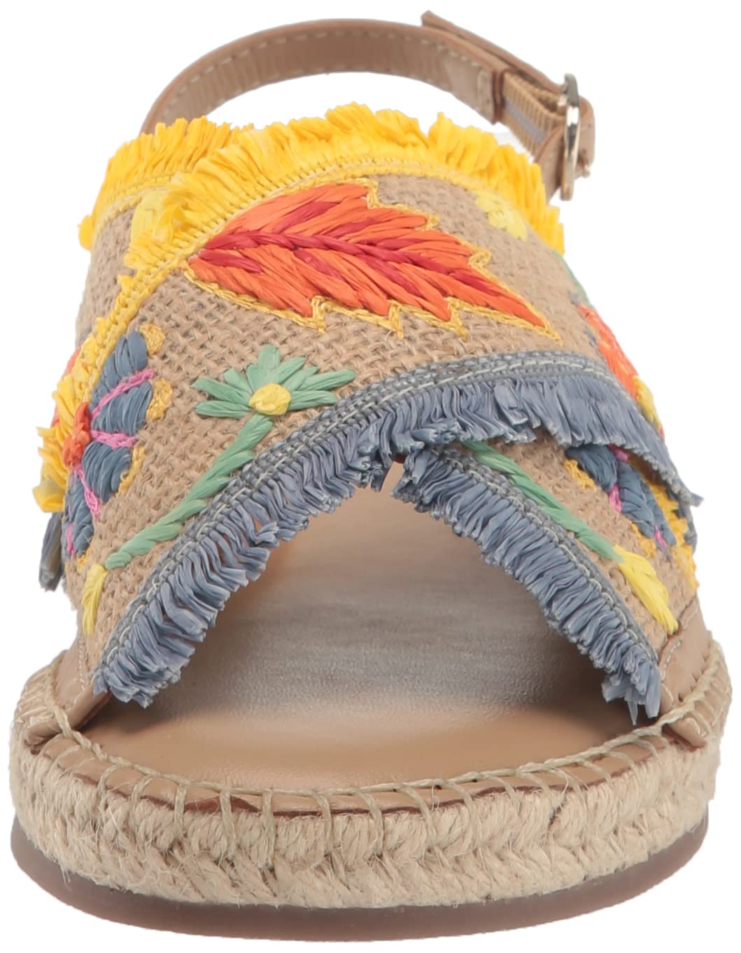 Sam Edelman Girls Kayden Mini Sandal, Natural/Yellow Multi, 3 Big Kid