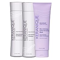 Anti Dandruff Shampoo & Scalp Restoring Conditioner and Micro Exfoliating Mask for Scalp & Hair by Keranique