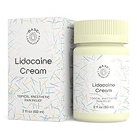 Lidocaine Numbing Cream | Topical Anesthetic Pain Relief Cream | Instant Numbing Cream for Tattoos, Waxing, Piercing, Microneedling, Lip Filler, Laser, Hair, Botox | 2 oz