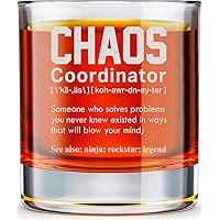 Chao Coordinatior Gifts for Women, Men - Birthday Gifts for Men, Coworkers, Dad, Mom, Boss Lady - Thank You Gifts for Women - Whiskey Rock Glass 10.25oz