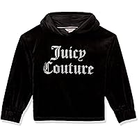 Juicy Couture Girls' Plush Velour Pant and Hoodie Sweatshirt Seperates