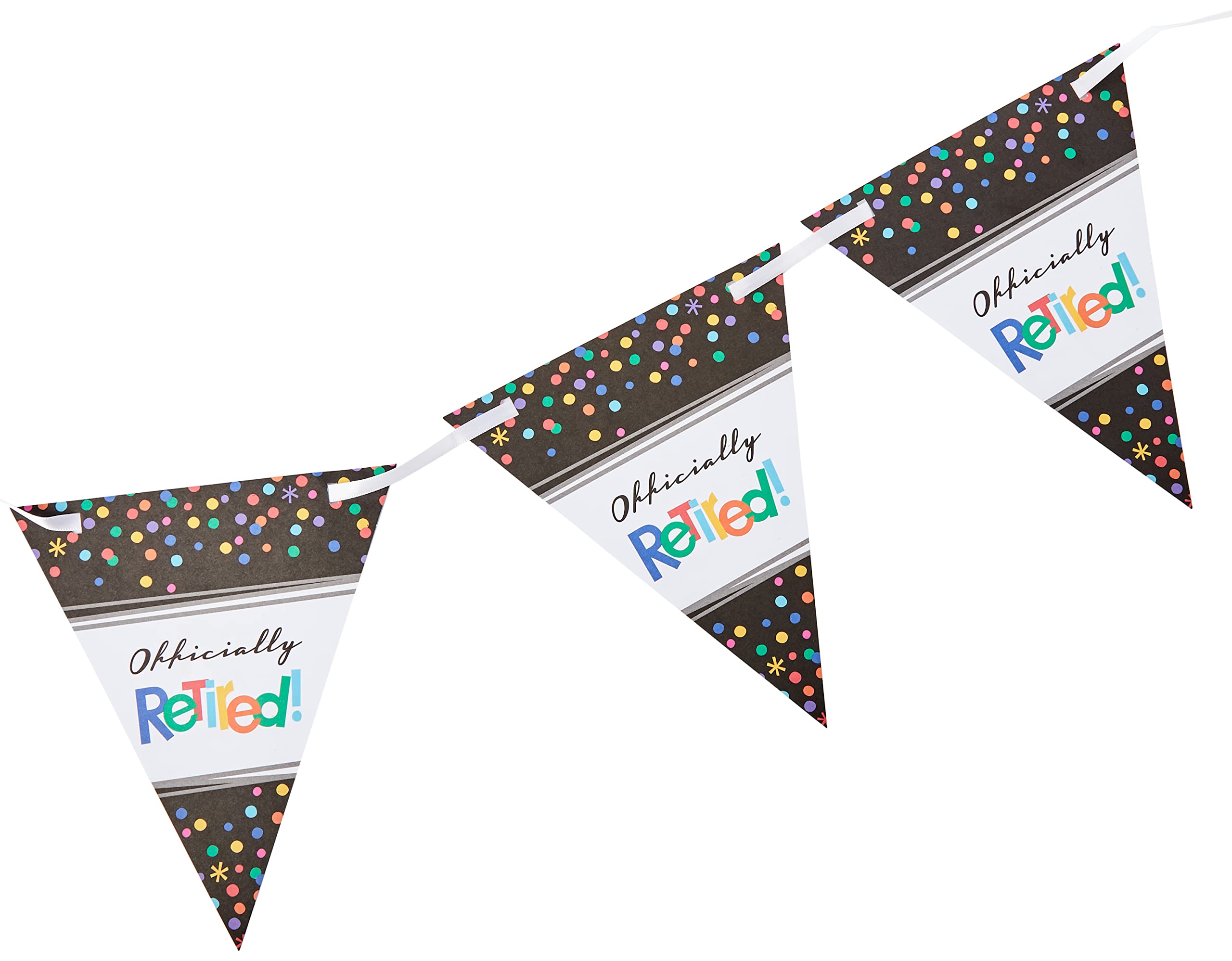 Officially Retired Multicolor Pennant Banner Set - 15 ft (Pack Of 1) - 24 Pennants & Ribbon Included - Perfect Celebration Decoration