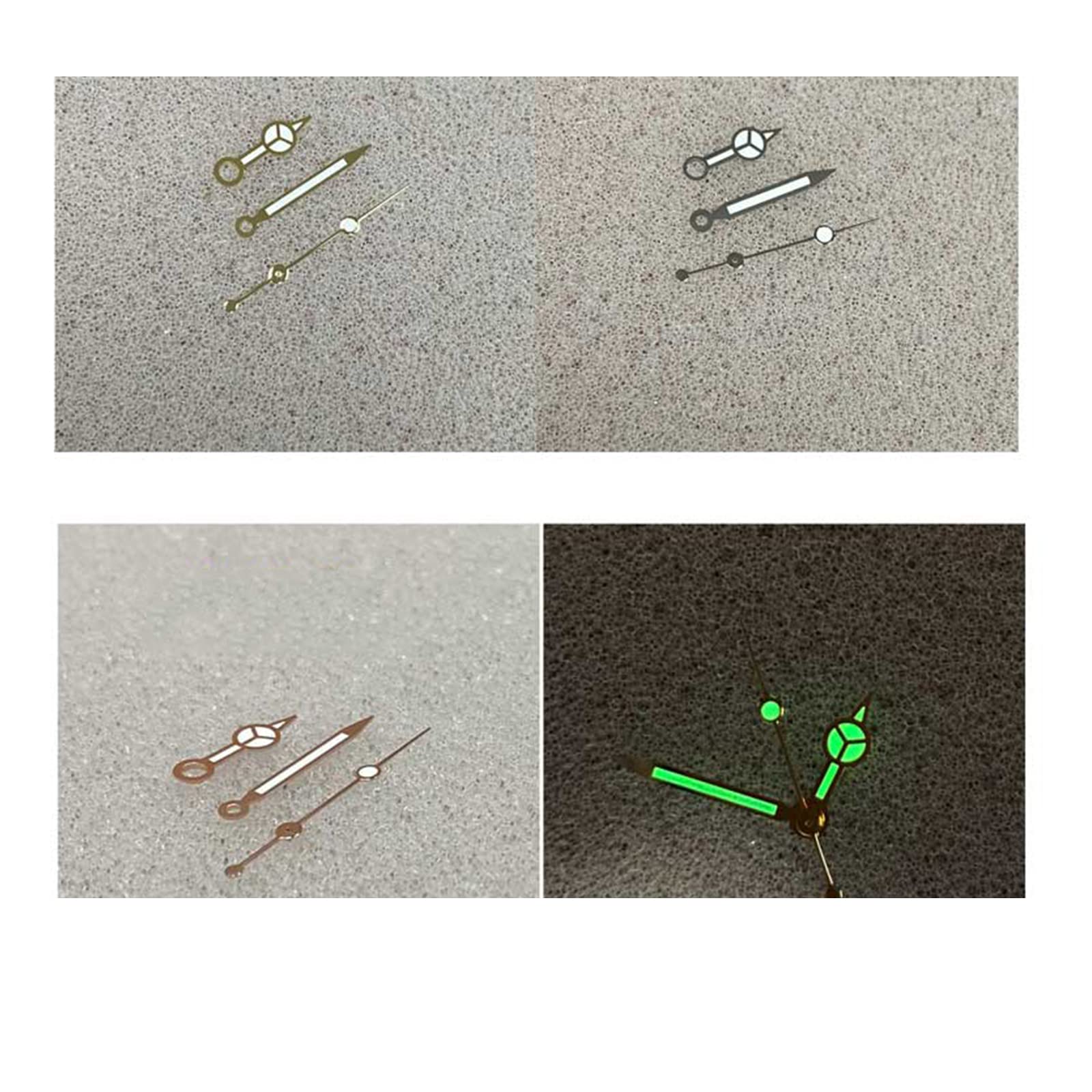 LICHIFIT Green Luminous Watch Hands Replacement Watch Pointer 3 Pins Repair Parts for NH35/NH36 Watch Movement Modification Kits