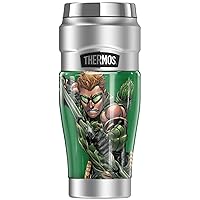 THERMOS Green Arrow Character, STAINLESS KING Stainless Steel Travel Tumbler, Vacuum insulated & Double Wall, 16oz