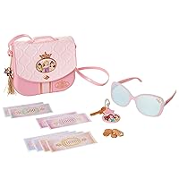 Style Collection World Traveler Purse Set Bag with Strap, Sunglasses, Key with Charm, 5 Coins & 8 Paper Bills for Girls Ages 3+