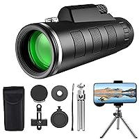 Monocular Telescope 40X60 High Power HD with Smartphone Holder & Tripod Waterproof with for Camping Hiking Bird Watching
