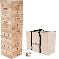 Giant Towering Timbers Stacking Game Set - 2 to 5ft Tall, Wood Blocks and Carry Bag