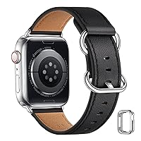 WFEAGL Compatible for Leather Apple Watch Band 40mm 38mm 41mm 42mm 44mm 45mm Women, Genuine Leather Replacement Strap Wristband for iWatch Band Apple Watch SE Series 9 8 7 6 5 4 3 2 1