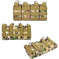Open Top Tactical Quad Mag Pouches MOLLE Quad Mag Pouches for M4 M14 M16 AR15 Mag Pouch, Pistol Mag Pouch and Flashlight Pouches Magazine