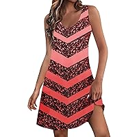 Casual Dresses for Women 2024 Sundress with Pockets Summer Boho Beach Dress Stripe Dress V Neck Loose Tank Dresses