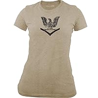 Women's Distressed Navy E4 Petty Officer 3rd Class Rank T-Shirt
